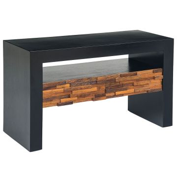 Contemporary Rustic Ebony Mahogany & Reclaimed Wood TV Stand