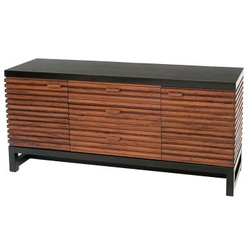 Contemporary Rustic Reclaimed Sideboard shown with Ebony Mahogany Top & Base