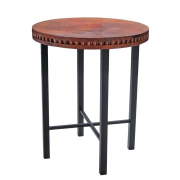Copenhagen Hammered Copper Pub Table - Wavy Hammered Copper Table Top