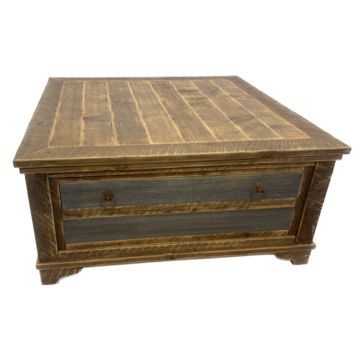 Country Roads Square Coffee Table in Dark Walnut Finish 