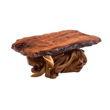 Ornate Rustic Redwood and Juniper Root Coffee Table--Clear finish