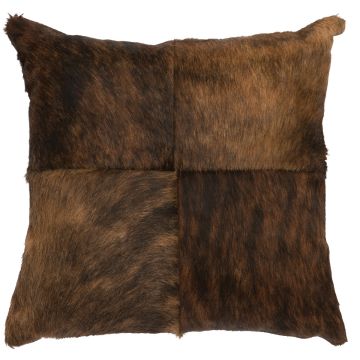 Dark Brindle Squares Leather Decor Pillow
