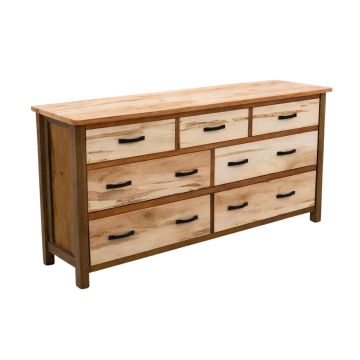 Rustic Chevron Barnwood 7 Drawer Dresser
