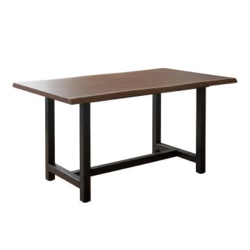 Urban Rustic Metal Beam Live Edge Table
