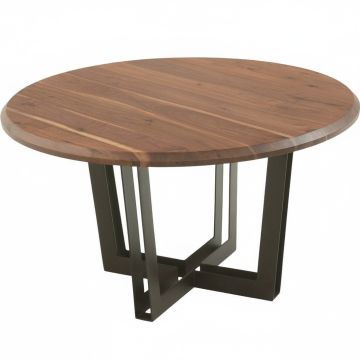 Luxe Natural Wood Round Dining Table