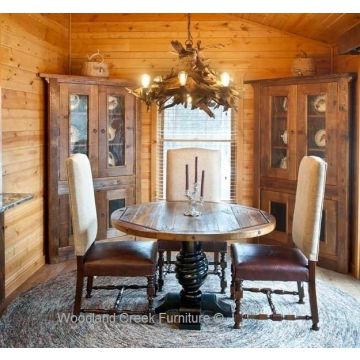 Reclaimed Barn Wood Table with Elegant Twisted Base in Custom Made Sizes