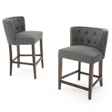 Elegant Curved Back Fabric Bar & Counter Stools