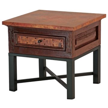 Alfresca Copper End Drawer Table