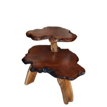 Rustic Redwood & Juniper Two Tier Side Table