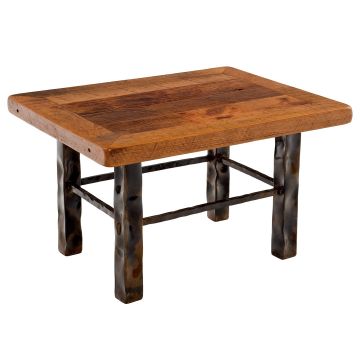 Forged Base Barn Wood End Table