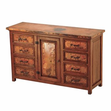 Francisco Hammered Copper 8 Drawer Buffet