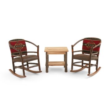 Saranac Hickory Log Hoop Rocker -  Stained Finish