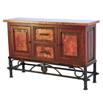 Gong Hammered Copper 2 Door 2 Drawer Console Table