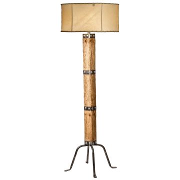 Hacienda Natural Wood Floor Lamp shown in Light Finish. 24" pictured shade sold separately.