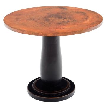 Hammered Copper Pedestal Pub Table