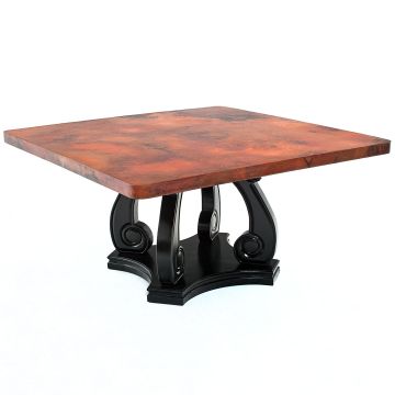Hammered Copper Scroll Dining Table