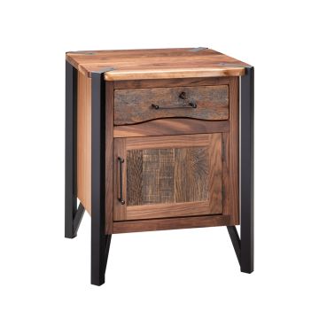 Hampshire 1 Drawer 1 Door Nightstand Black Metal