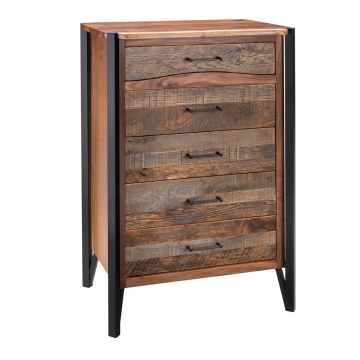 Hampshire Hills Five Drawer Chest Black Metal