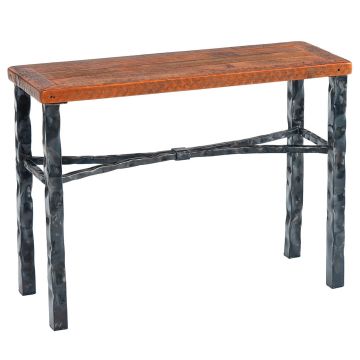 Hand Forged Metal X Barn Wood Sofa Table