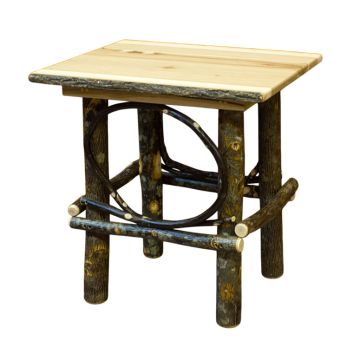 Hickory Log Night Table