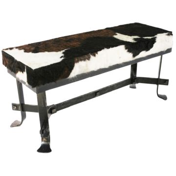 Santa Fe Steer Hide Bench