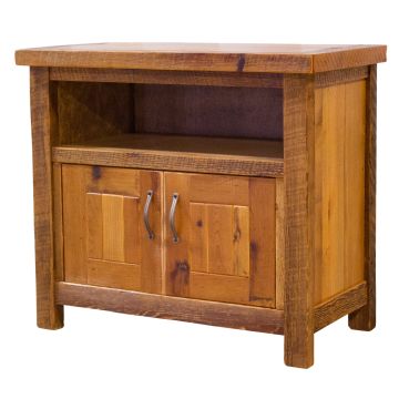 Timber Frame Barn Wood TV Stand - Tongue & Groove Barn Wood Plank Door Style
