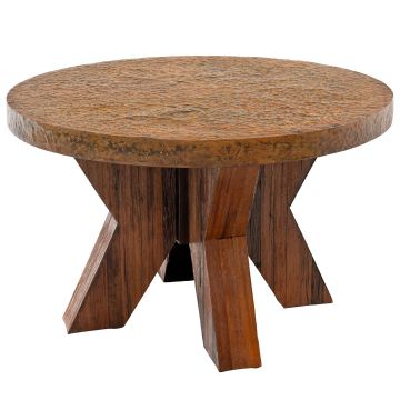 Industrial Chic Dining Table shown in Rustic Antique Hammered Metal