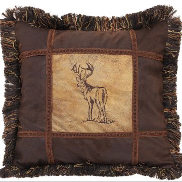 Embroidered Buck Pillow