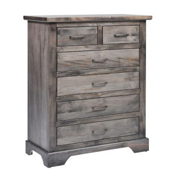 Kimberley Weathered Maple Chests of Drawers - 6 Drawer - Carbon Finish