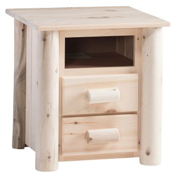Lakeland Frontier 2 Drawer Log Nightstand