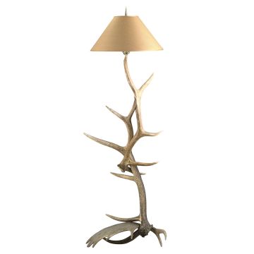 Rustic Elk & Moose Antler Floor Lamp