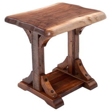 Live Edge Black Walnut & Barn Wood End Table