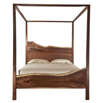 Live Edge Black Walnut Canopy Bed