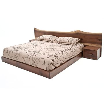 Live Edge Black Walnut Slab Platform Bed