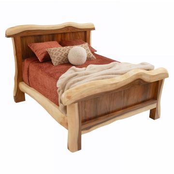 Live Edge Golden Walnut Panel Bed