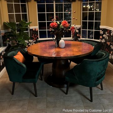 customer photo - copper dining table