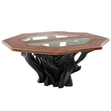 Midnight Forest Inlaid Glass Dining Table