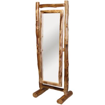 Beartooth Aspen Full Stand Log Cheval Mirror - Natural Log
