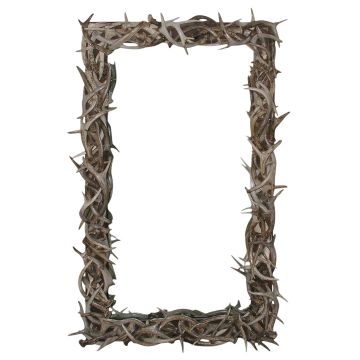 Rectangular Whitetail Antler Mirror