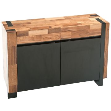 Modern Chic Reclaimed Sideboard shown in Smooth Reclaimed Wood & Ebony Mahogany
