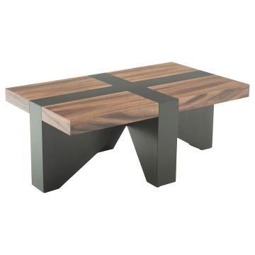 Modern Ebony Mahogany & Golden Walnut Coffee Table