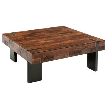 Modern Rustic Block Coffee Table - Reclaimed Wood