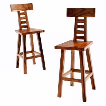 Modern Rustic High Back Bar Stool