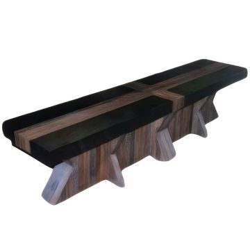 Modern Rustic Linear Reclaimed Wood Bench