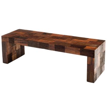 Modern Rustic Reclaimed Wood Bench - Natural Rough Reclaimed Wood