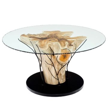 Modern Rustic Tree Stump Dining Table