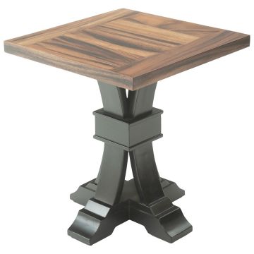 Modern Tuscan Ebony Mahogany & Golden Walnut End Table