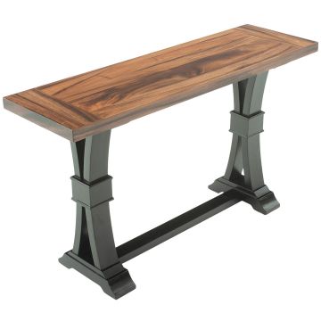 Modern Tuscan Golden Walnut & Ebony Mahogany Sofa Table