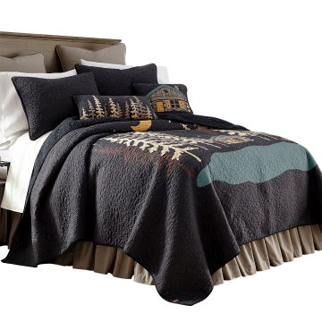 Moonlit Cabin Cotton Quilt