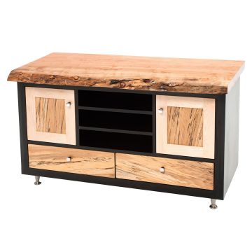 Mountain Modern Renaissance Entertainment Center - Live Edge Maple Top & Maple Drawers